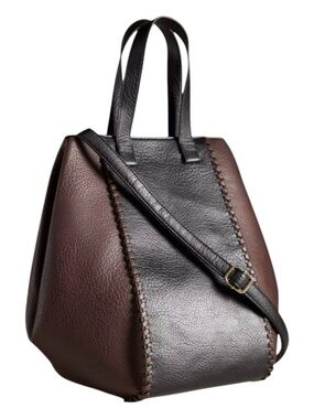 ANTHROPOLOGIE Two-Tone Satchel, Size OS.